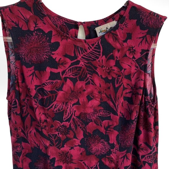 Vintage Northern Reflections Floral Midi Dress – 90s Y2K Burgundy – Size 12 - Picture 9 of 13